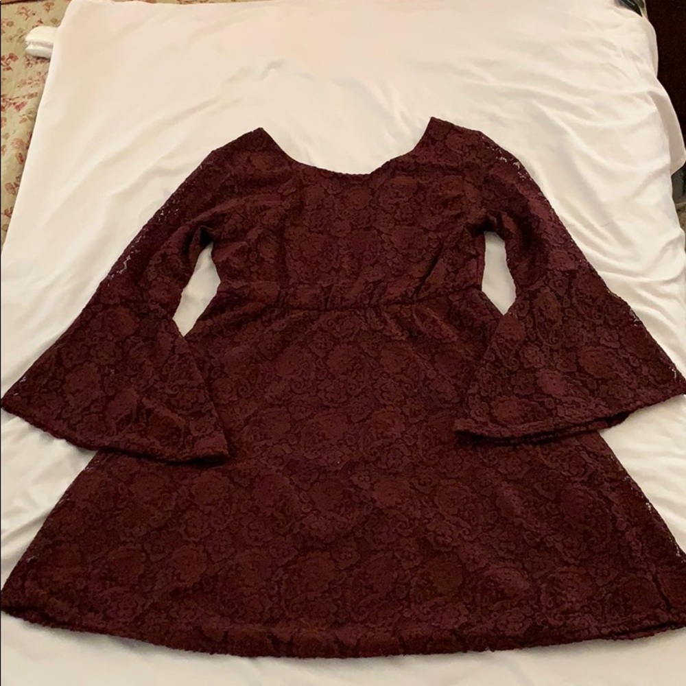 Rewind, Lace Dress, Burgundy, Junior Large